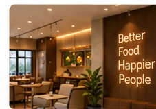 Hospitality space representing better food and happier guests